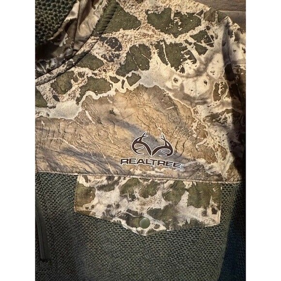 Mens XL RealTree Jacquard Fleece Pullover Timber‎ Camo Camouflage Jacket Shirt - Picture 3 of 14